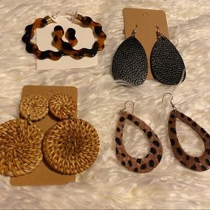 E - This a lot of 4 pair of statement earrings new